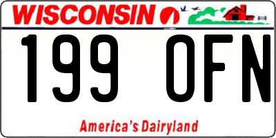 WI license plate 199OFN