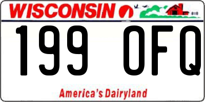 WI license plate 199OFQ