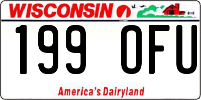 WI license plate 199OFU