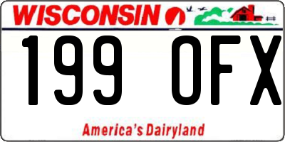 WI license plate 199OFX