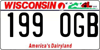WI license plate 199OGB