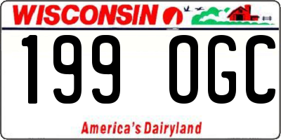 WI license plate 199OGC