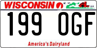 WI license plate 199OGF