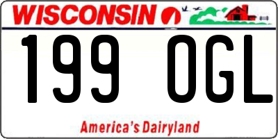 WI license plate 199OGL