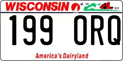 WI license plate 199ORQ