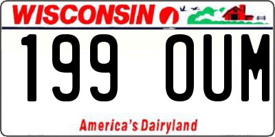 WI license plate 199OUM