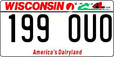 WI license plate 199OUO