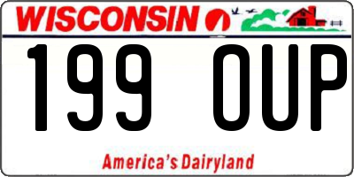 WI license plate 199OUP