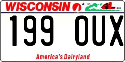 WI license plate 199OUX