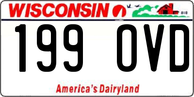 WI license plate 199OVD