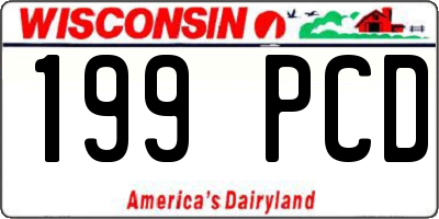WI license plate 199PCD