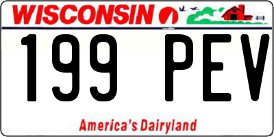WI license plate 199PEV
