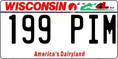 WI license plate 199PIM