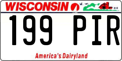WI license plate 199PIR