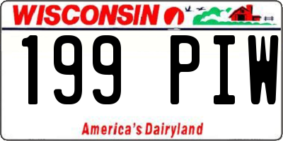 WI license plate 199PIW