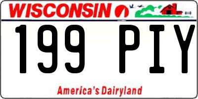 WI license plate 199PIY