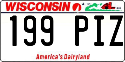 WI license plate 199PIZ