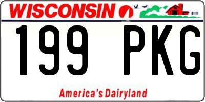 WI license plate 199PKG