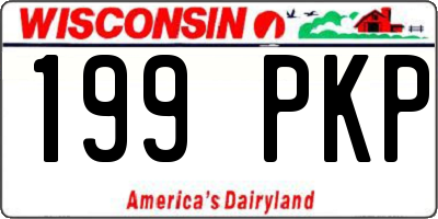 WI license plate 199PKP