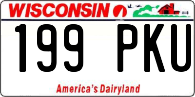 WI license plate 199PKU