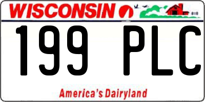 WI license plate 199PLC