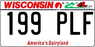 WI license plate 199PLF