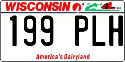 WI license plate 199PLH