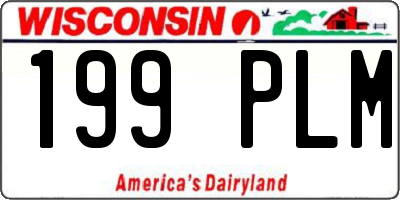 WI license plate 199PLM