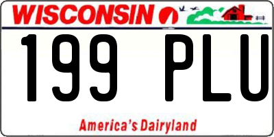WI license plate 199PLU
