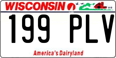 WI license plate 199PLV