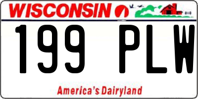 WI license plate 199PLW