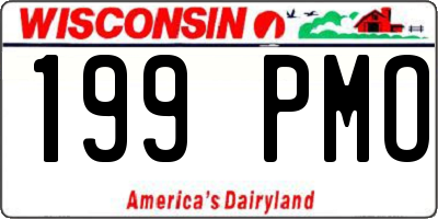 WI license plate 199PMO