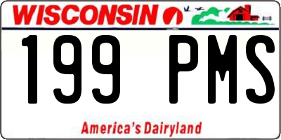 WI license plate 199PMS
