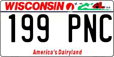 WI license plate 199PNC