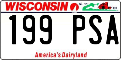 WI license plate 199PSA