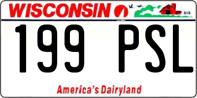 WI license plate 199PSL