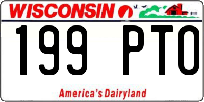 WI license plate 199PTO