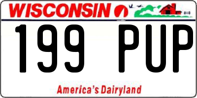 WI license plate 199PUP