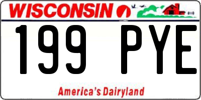 WI license plate 199PYE