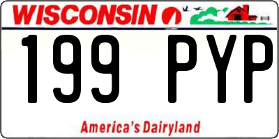 WI license plate 199PYP