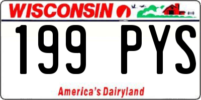 WI license plate 199PYS