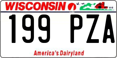WI license plate 199PZA