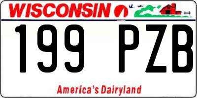 WI license plate 199PZB