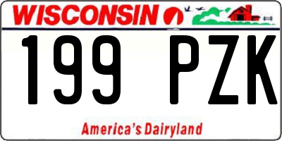 WI license plate 199PZK