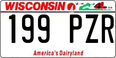 WI license plate 199PZR