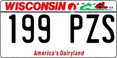 WI license plate 199PZS