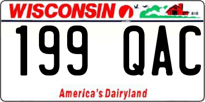 WI license plate 199QAC