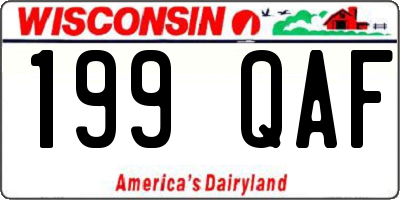 WI license plate 199QAF