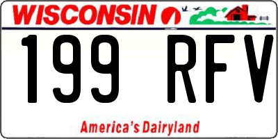 WI license plate 199RFV