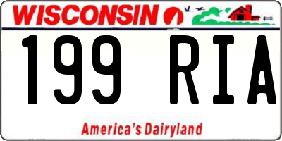 WI license plate 199RIA